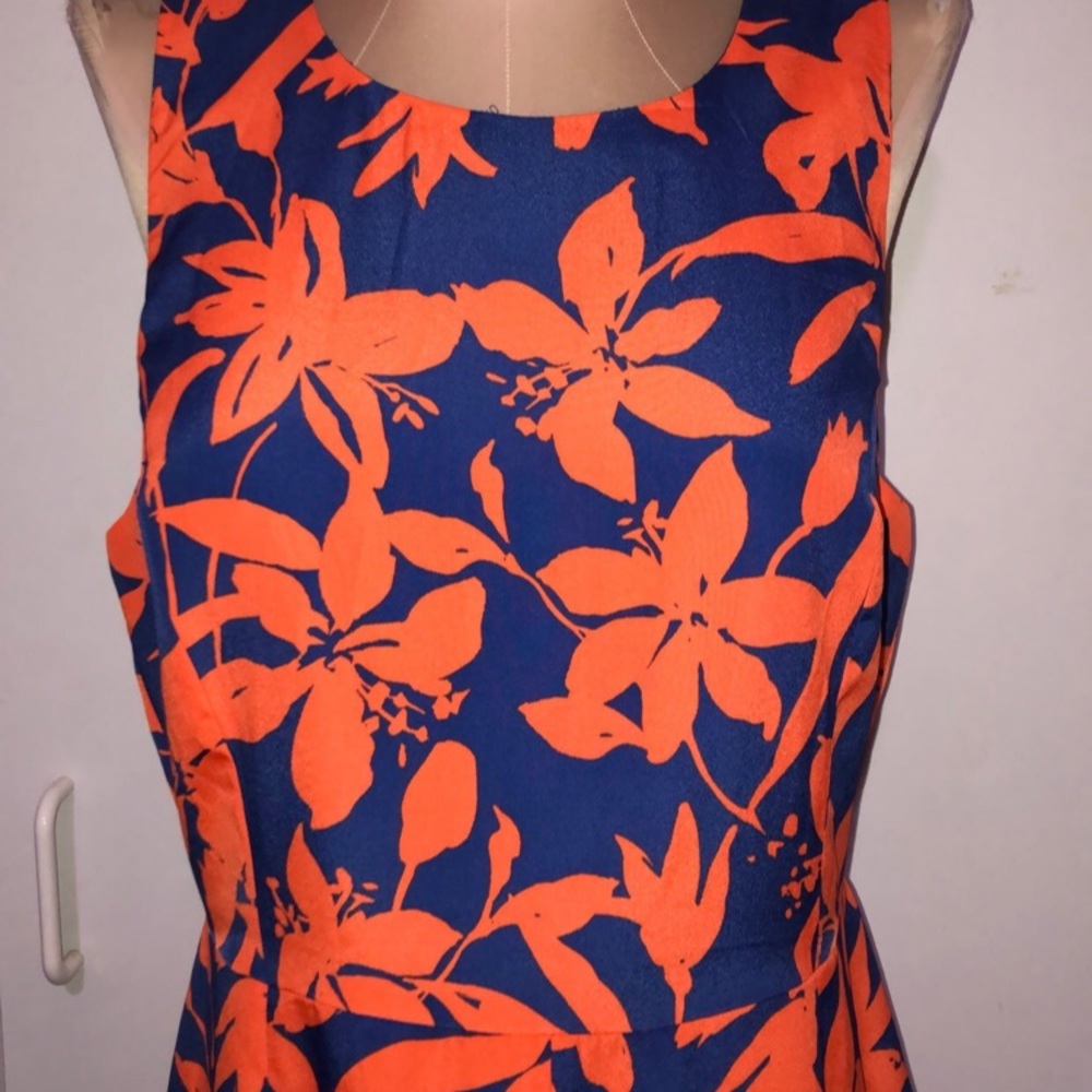 J. Crew 8, Orange blue floral dress